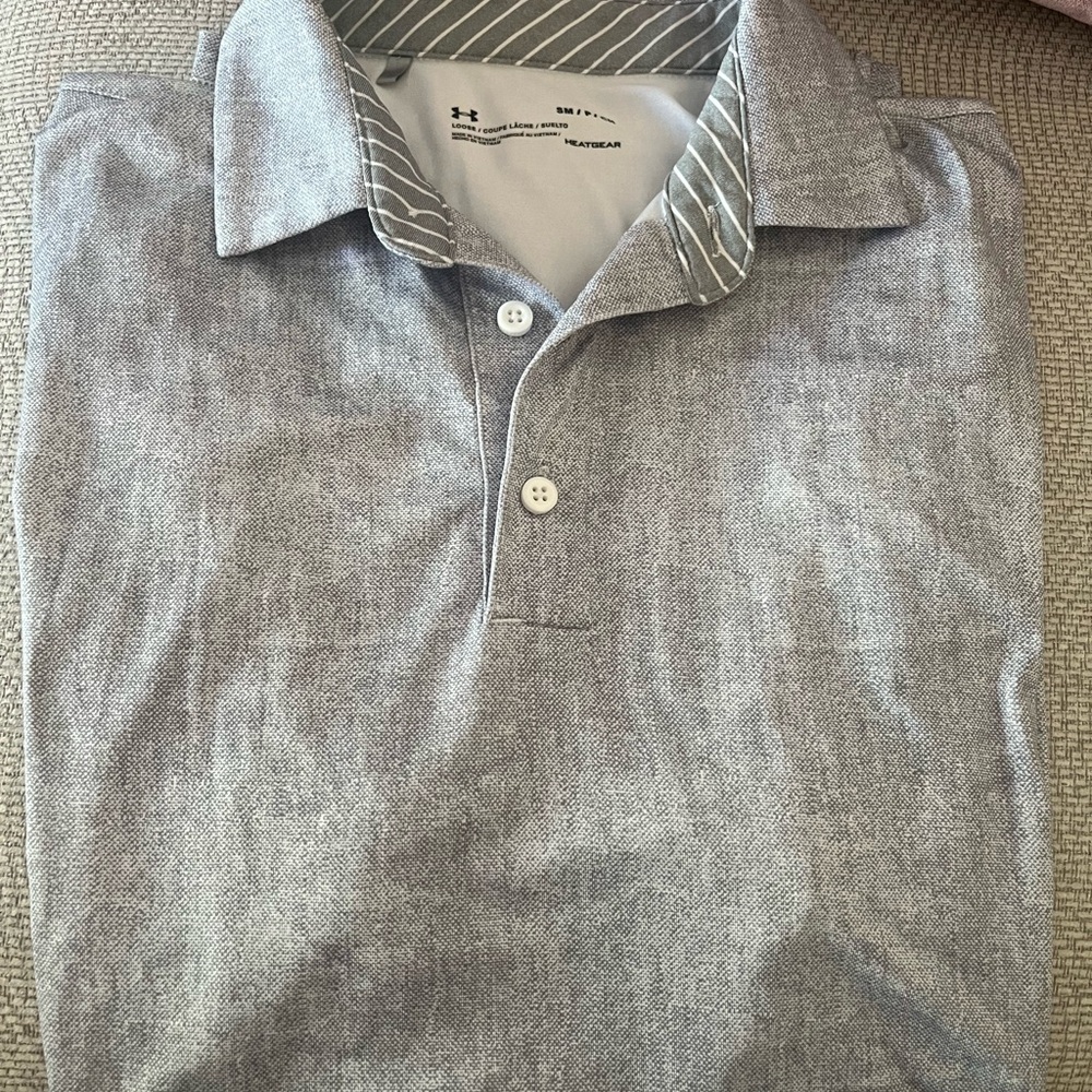 Under Armour Men's Heathered Gray Polo Shirt
